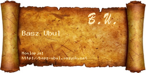 Basz Ubul névjegykártya